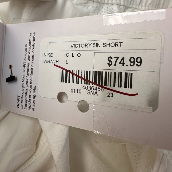 Nike Women's Dri-Fit Victory 5" Standard Fit Stretch Golf Short, Size L, White - Picture 9 of 11